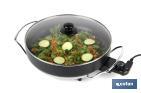 Electric pan | Belice Model | 1,500W | Steel base with non-stick coating | Diameter: 36cm - Cofan