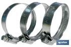 STAINLESS STEEL A-2 HOSE CLAMPS. BAND WIDTH 9MM