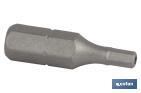 PUNTA HEXAGONAL INVIOLABLE PARA ATORNILLADOR DE ACERO | MODELO 1/4" ALLEN ESTÁNDAR | LONGITUD 25 MM