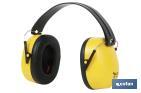 SAFETY EARMUFFS | ANTI-NOISE DEVICE | YELLOW | ABS AND POLYSTYRENE | AVAILABLE WITH OR WITHOUT BLISTER PACK