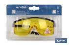 Safety glasses blister pack | Yellow lenses | UV protection | EN 166:2001 - Cofan