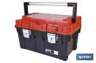 Heavy Duty tool box | Deep bottom compartment with high storage capacity | Red and black - Cofan