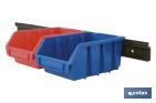 Metal holding rail for storage bins, Súper Model | Product dimensions: 495 x 40mm | Galvanised steel - Cofan
