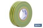 INSULATING TAPE 180 MICRONS | YELLOW/GREEN | RESISTANT TO VOLTAGE, HEAT AND DIFFERENT ACIDS AND ALKALINE MATERIALS