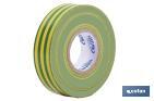 Insulating tape 180 microns | Yellow/green | Resistant to voltage, heat and different acids and alkaline materials - Cofan