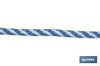 Corde tressée hélicoidale Blanc/Bleu (100% polypropylene) - Cofan