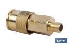 HIGH FLOW M STYLE COUPLER | MALE THREAD 1/4", 1/2" O 3/8" | SUITABLE FOR PNEUMATIC SYSTEMS