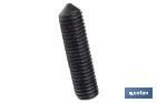HEX THREADED STUD. BLACK CONICAL TIP