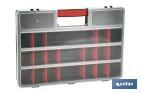 PLASTIC ORGANISER CARRY CASE WITH 21 COMPARTMENTS | PRODUCT DIMENSIONS: 46 X 32 X 8CM | POLYPROPYLENE