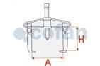 Universal sliding arm gear puller | With 2 articulated jaws | Available in various sizes - Cofan