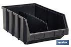 Double black plastic storage bin 4.1 | Stackable system | Product dimensions: 310 x 490 x 190mm - Cofan