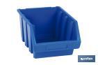Stackable blue storage bin "Súper" | With angled holder | Polypropylene - Cofan
