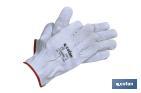 GREY SPLIT LEATHER GLOVES | LONG-LASTING AND TOUGH GLOVES | SAFETY AND PROTECTION | FLAT THUMB