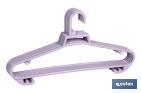 Pack de 6 cabides de plástico para roupas | Anti-deslizantes | Em Várias Cores | Medidas 38 x 18 cm - Cofan