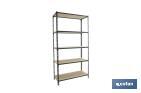 STEEL SHELVING UNIT | ANTHRACITE | AVAILABLE WITH 5 WOODEN TIERS | SIZE: 1,800 X 900 X 400MM