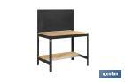 Workbench | With perforated tool panel and 2 wooden shelf boards | Available in anthracite | Size: 1,445 X 910 X 610MM - Cofan