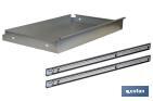 Galvanised steel drawer | Suitable for workbenches | Telescopic runners included | Size: 11 x 107.5 x 59cm - Cofan
