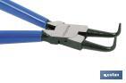 Bent round nose pliers for internal circlips | High-quality steel | Size: 225mm - Cofan