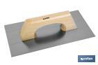 Rectangular plastering trowel | Length: 300 x 150 x 0.7mm | Suitable for construction industry | Wooden handle - Cofan