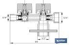 Valve d'Équerre avec Double Sortie | Dimensions : 1/2" x 1/2" X 3/8" | Fabriquée en Laiton CW617N | Filetage d'Entrée de Gaz - Cofan