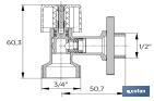 Angle valve for washing machine 1/2" x 3/4" - Cofan