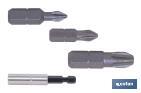 KIT DE PUNTAS DE ATORNILLAR Y ADAPTADOR | CONTENIDO 3 PUNTAS PHILLIPS Y UN ADAPTADOR | MODELO 1/4" PH