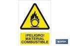 ¡Peligro! material combustible - Cofan