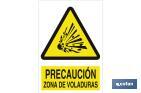 Caution, blasting area - Cofan