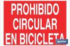 Prohibido circular en bicicleta - Cofan