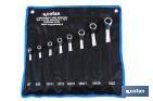 Set de 12 llaves acodadas | Fabricadas en acero al cromo vanadio | Medidas de las llaves desde 6-7 mm hasta 30-32 mm