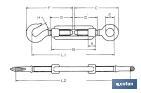 Esticador gancho/olhal Inox A2 DIN 1480 - Cofan