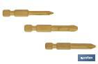 KIT DE PUNTAS DE TITANIO PARA ATORNILLAR | CONTENIDO 3 PUNTAS PHILLIPS DE 50 MM | MODELO 1/4" PH