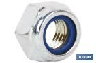 Hexagon locknut, zinc plated nylon C.8 - Cofan