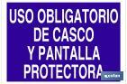 Uso obligatorio de casco y pantalla protectora - Cofan