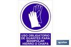 USO OBLIGATORIO DE GUANTES PARA MANIPULAR HIERRO O CHAPA