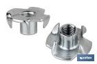 IRON ZINC-PLATED 4 PRONG T NUT