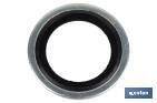 Metal Rubber Washer | Zinc-Plated Steel & NBR | Several Inner & Outer Sizes - Cofan