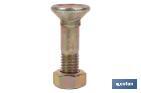 Tornillo de arado DIN 608 | Cuello cuadrado | Tuerca hexagonal DIN 934 incluida | Clase 8.8 | Disponible en diferentes medidas - Cofan