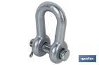 Shackle with clevis pin and split pin suitable for fastening implements and agricultural machinery - Cofan