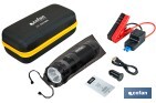 Arrancador portátil de baterías 600 A | Con linterna LED y power bank USB | 330 lúmenes | Adecuado para coches de gasolina hasta 5000 cc y diésel hasta 3000 cc - Cofan