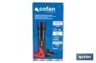 Arrancador portátil de baterías 600 A | Con linterna LED y power bank USB | 330 lúmenes | Adecuado para coches de gasolina hasta 5000 cc y diésel hasta 3000 cc - Cofan