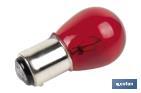 Lâmpada de 2 pólos de 12 V | Pino desencontrado | Base tipo BAW15d | Lâmpada P21/5W | Cor vermelho - Cofan