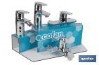 Kit of bathroom fittings with display rack for Rift Model mixer taps | Ideal for displaying taps | Suitable for 5 pieces - Cofan