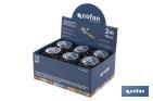 Tape measure display stand | Material: HDPE cardboard | 12 tape measures included | Dimensions: 258 x 155 x 60cm - Cofan