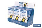 Expositor de lámparas de inspección COB LED recargables con panel solar | Incluye 12 unidades - Cofan