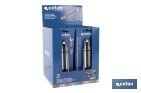Expositor de cúteres de aluminio | Incluye 12 cúteres profesionales | Disponible en diferentes medidas - Cofan