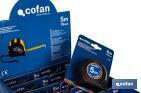 Expositor para flexómetros con protección de goma de Cofan | Incluyen los flexómetros | Varias medidas y capacidades - Cofan