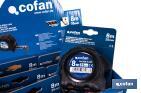 Expositor para flexómetros con hoja de nylon negra y doble cara de Cofan | Incluyen los flexómetros | Varias medidas y capacidades - Cofan