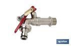 Water tap lock with lever | 1/2" inlet and 3/4" outlet | Suitable for garden hose | PN: 25 bar - Cofan