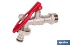 Grifo con maneta y toma para candado adecuado para manguera | Disponible en diferentes medidas - Cofan